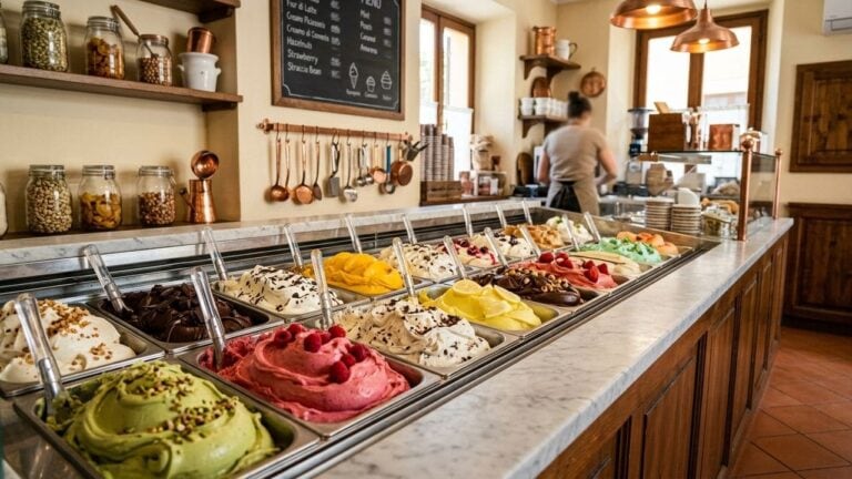 Premium gelato display case for an ice cream business in Indonesia