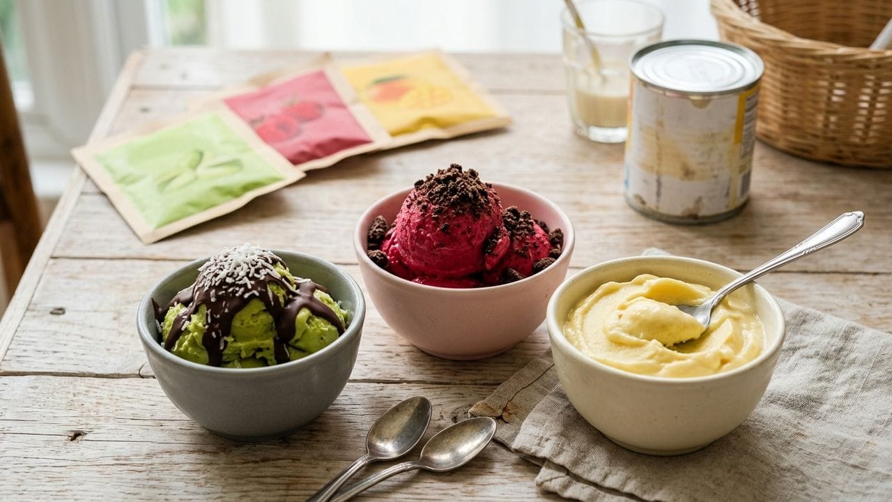 Variasi cara membuat es krim rumahan dengan pop ice susu kental manis dan buah alpukat