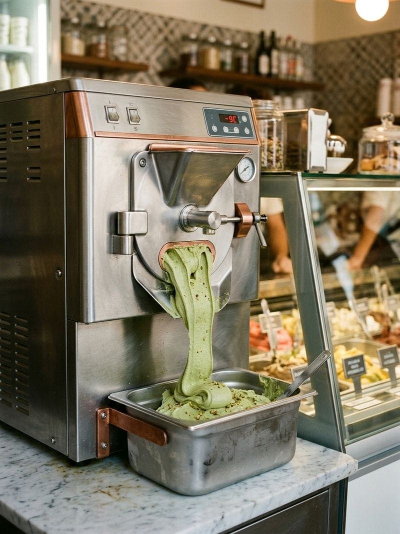 Local batch freezer machine for cold process ice cream making course La Gelato Business Package
