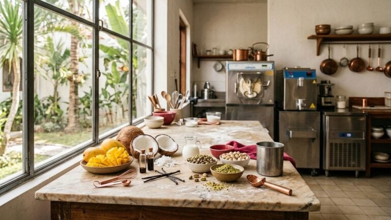 Laboratorium kursus es krim dan gelato artisanal di Indonesia dengan bahan baku premium