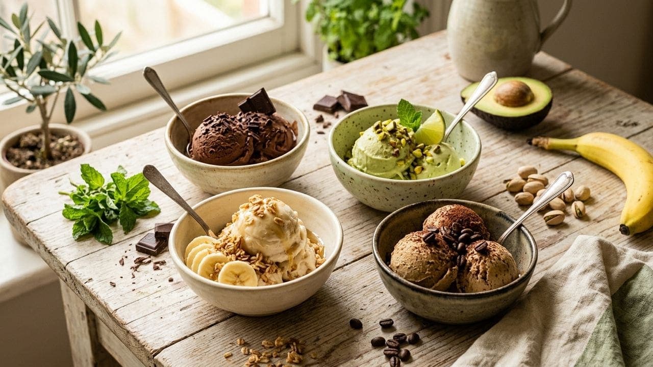 Diverses recettes de glace maison délicieuses aux saveurs de fruits et de chocolat