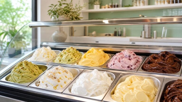 Showcase gelato profesional untuk bisnis gelato artisanal